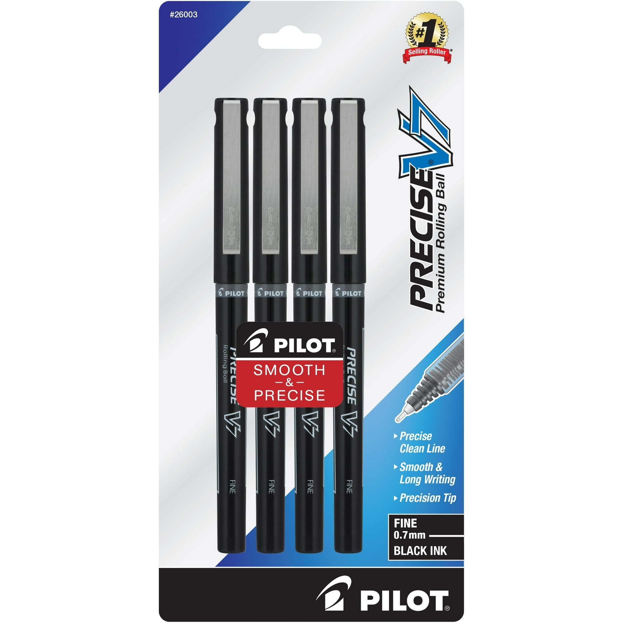 Pilot Precise V7 Stick Pens, Fine Point, Black Ink, 4 Pack, 17510765 EasyOptionXY LLC