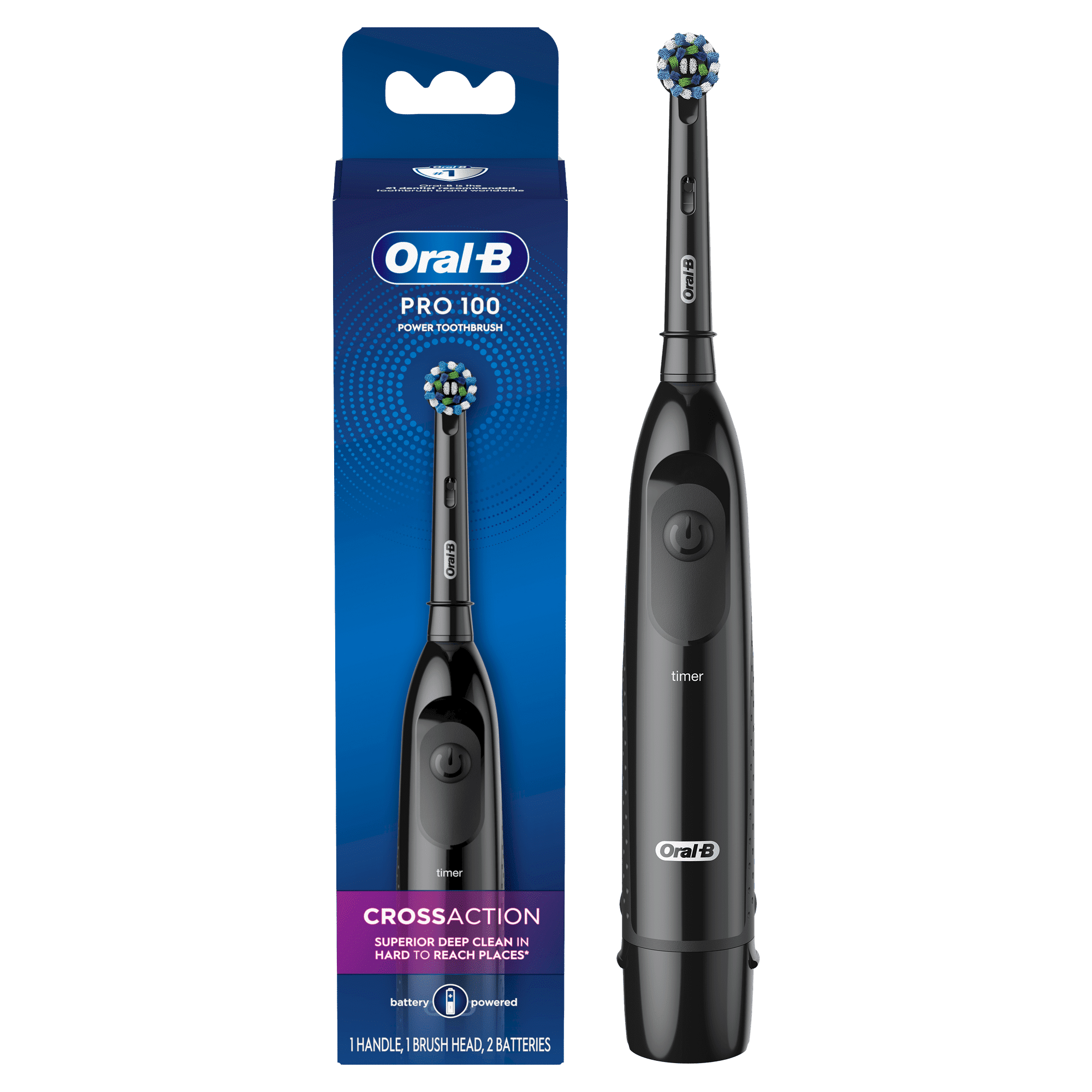 Oral-B Pro-Health Clinical Battery Electric Toothbrush, Black, Compact Head, Adults & Children 3+