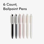 U Brands Laguna Ballpoint Pens, 6 Count, Foil Dots, Bold (1.0mm) Point, Black Ink