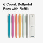 U Brands U-Eco Ballpoint Pens, 6 Count + 6 Refills, Sunset Speckle, Medium (0.7mm) Point, Black Ink - SJB-DIAMOND ELITES