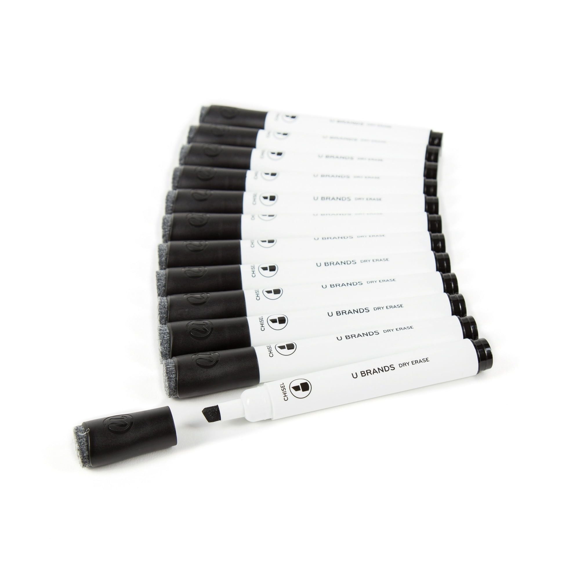 U Brands Dry-Erase Markers, Chisel Tip, Black, 12 Count - SJB-DIAMOND ELITES