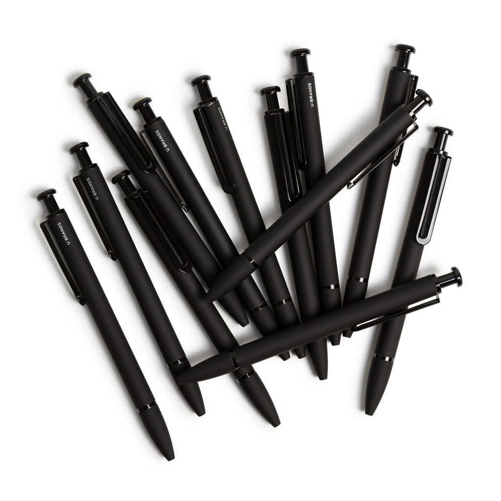 U Brands Monterey Soft Touch Ballpoint Pens, Midnight, 12 Count (3786U01-24)