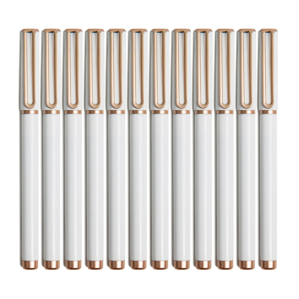 U Brands Catalina Pens, White, 12 Count - SJB-DIAMOND ELITES