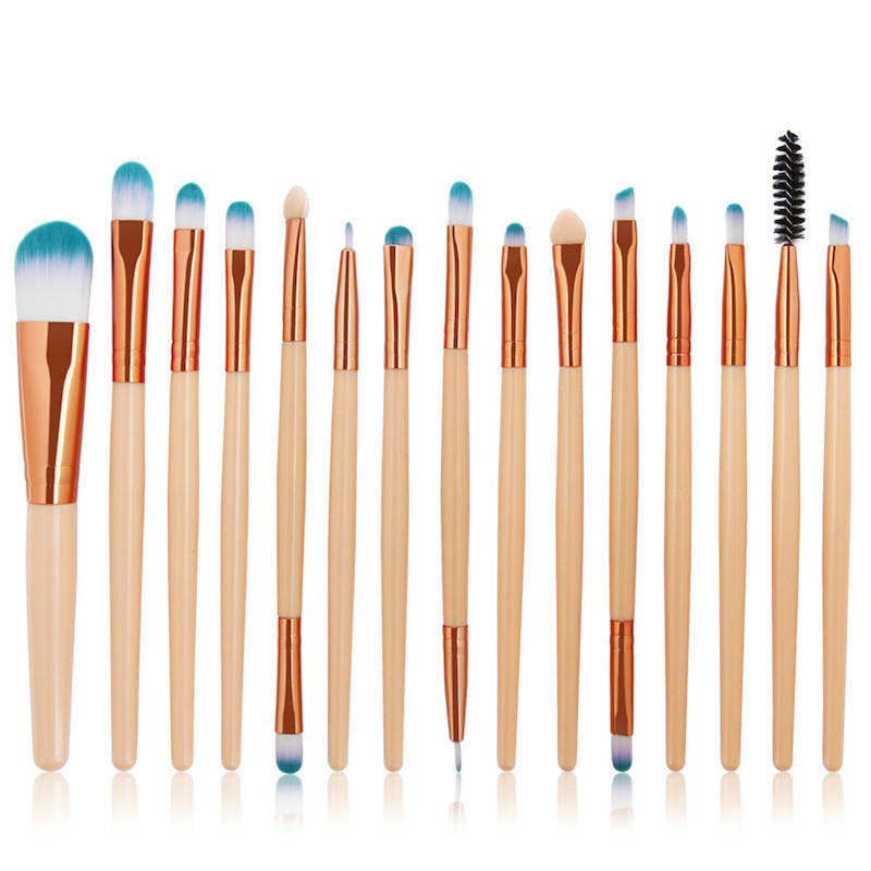 15 packs of champagne makeup brushes Pi-Mart