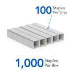 Swingline Premium Heavy Duty Staples, 1/2" Leg, 100 Per Strip, 1,000/Box - SJB-DIAMOND ELITES