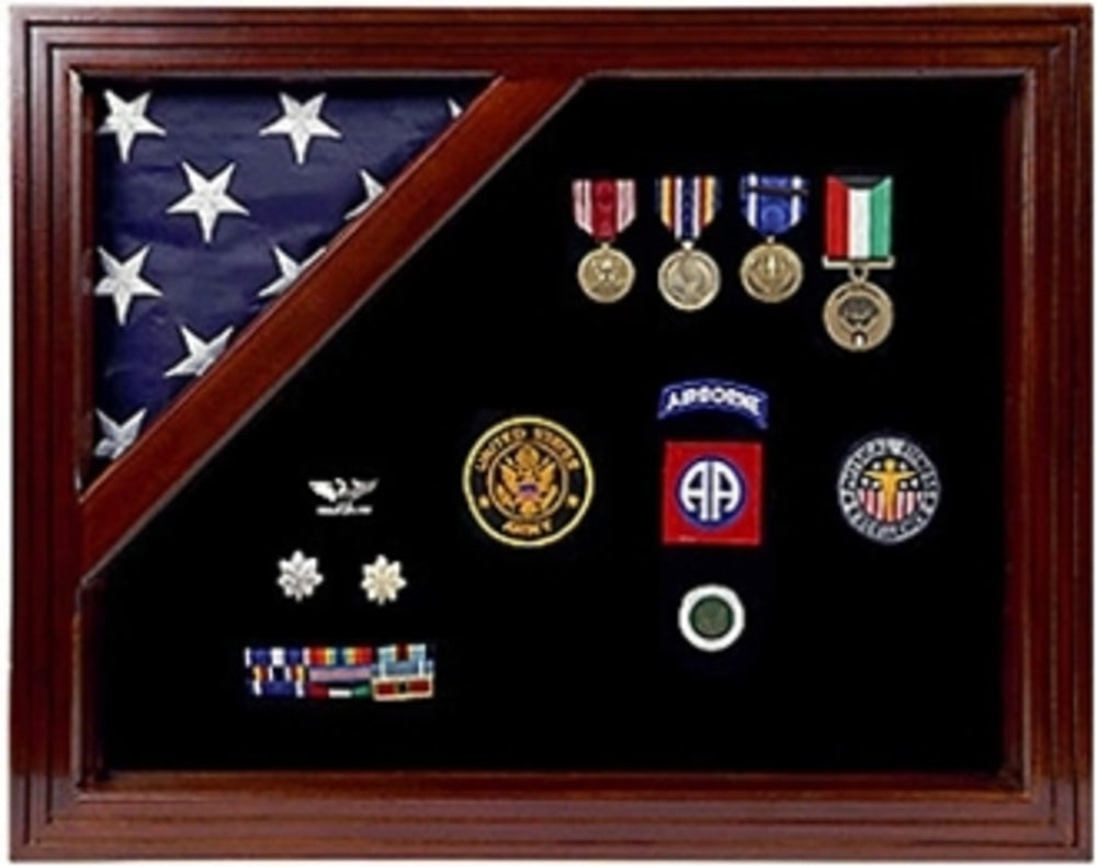 Flag Display Case American Flag Box Burial Flag Case. - Corner flag case The Military Gift Store