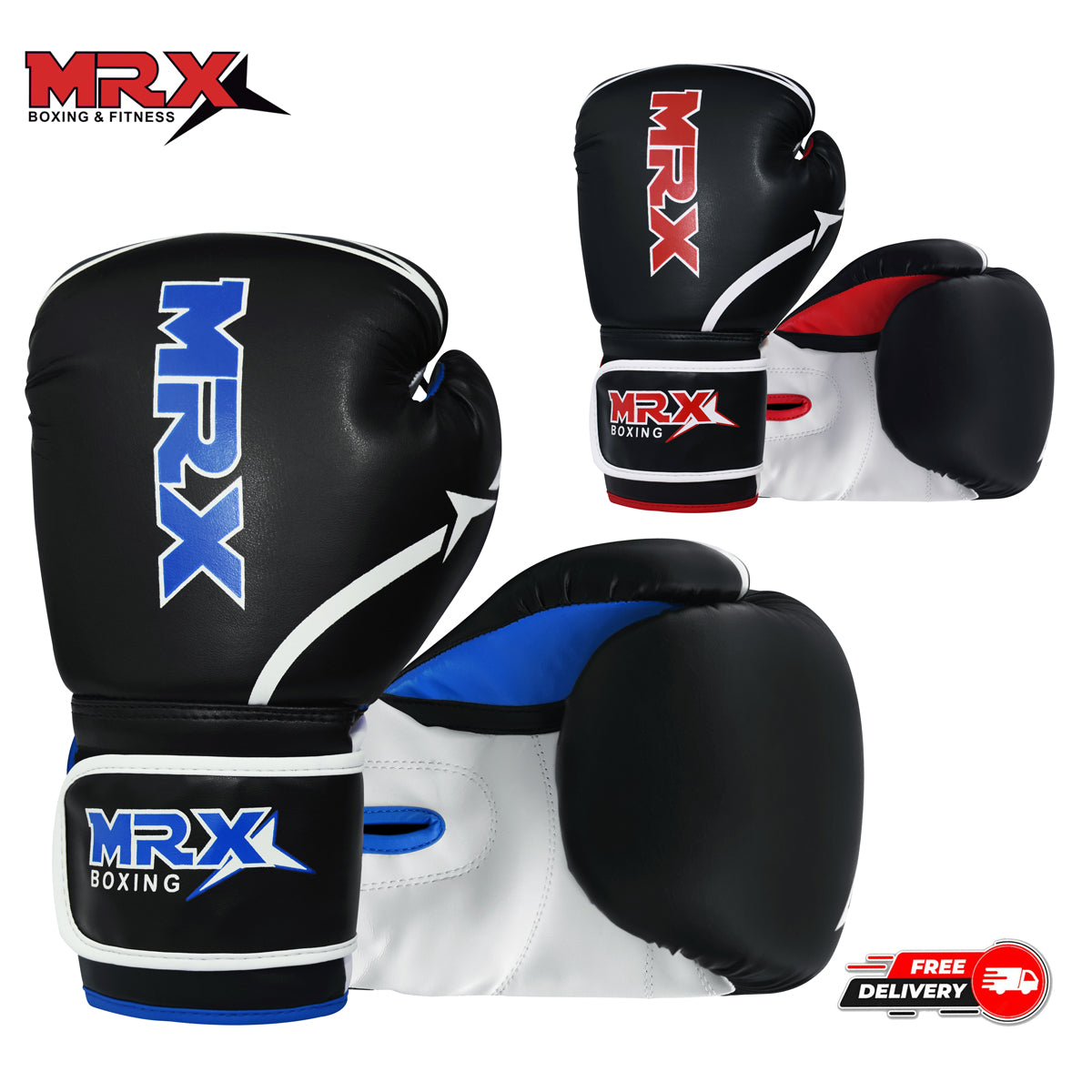 MRX Boxing Gloves Fighting Sparring Training Adult Junior Black Red Blue - SJB-DIAMOND ELITES