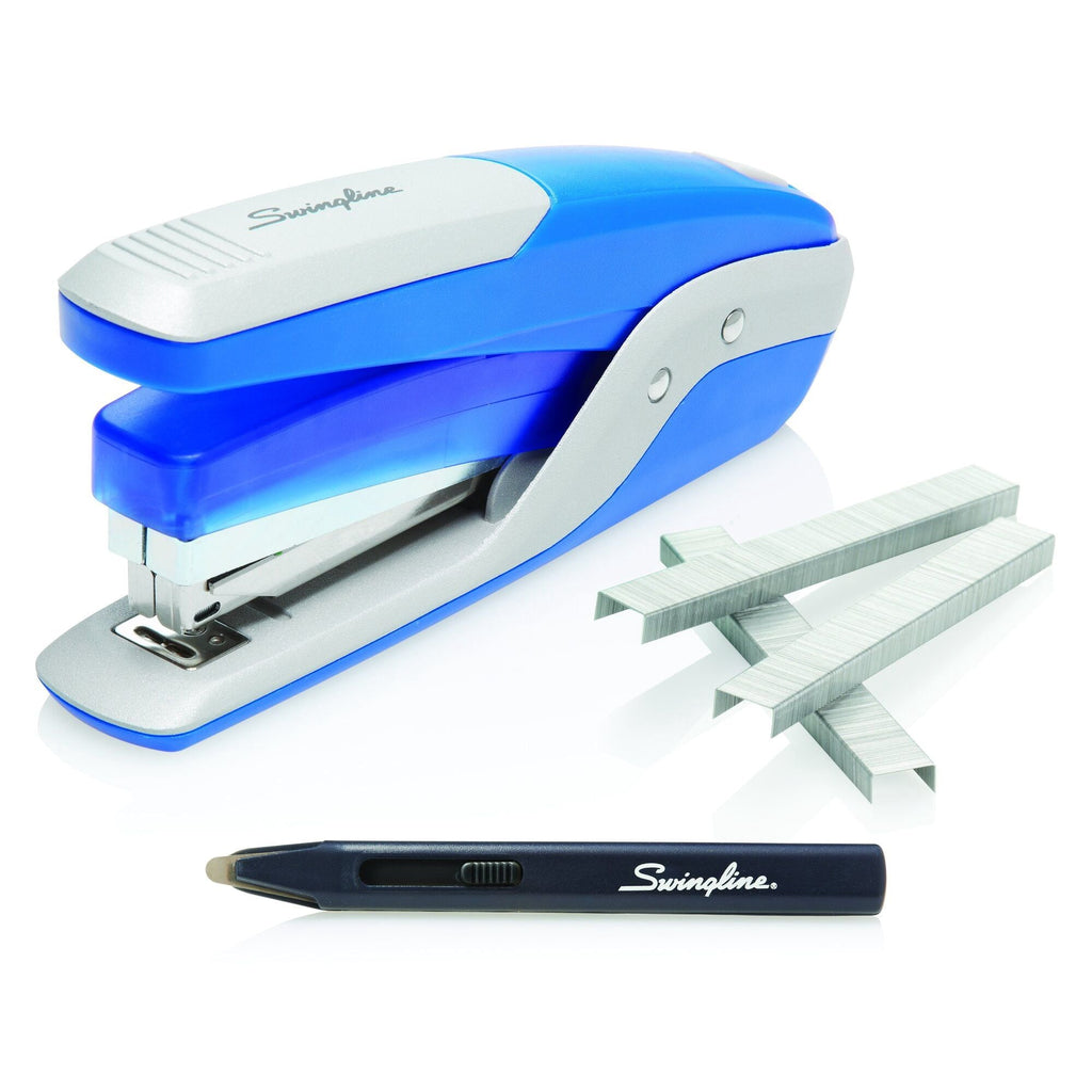 Swingline S7064584A 28-Sheet Capacity Quick Touch Stapler Value Pack - Blue/Silver - SJB-DIAMOND ELITES