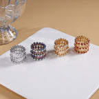 2 In 1 Folding Retractable Rings Bracelet Magic Rhinestone Rings Deformable Bracelet Women Ins Style Adjustable Fashion Jewelry Pi-Mart
