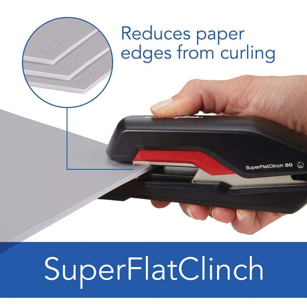 Swingline SuperFlatClinch 50 Half Strip Desktop Stapler 50 Sheets BlackRed - SJB-DIAMOND ELITES
