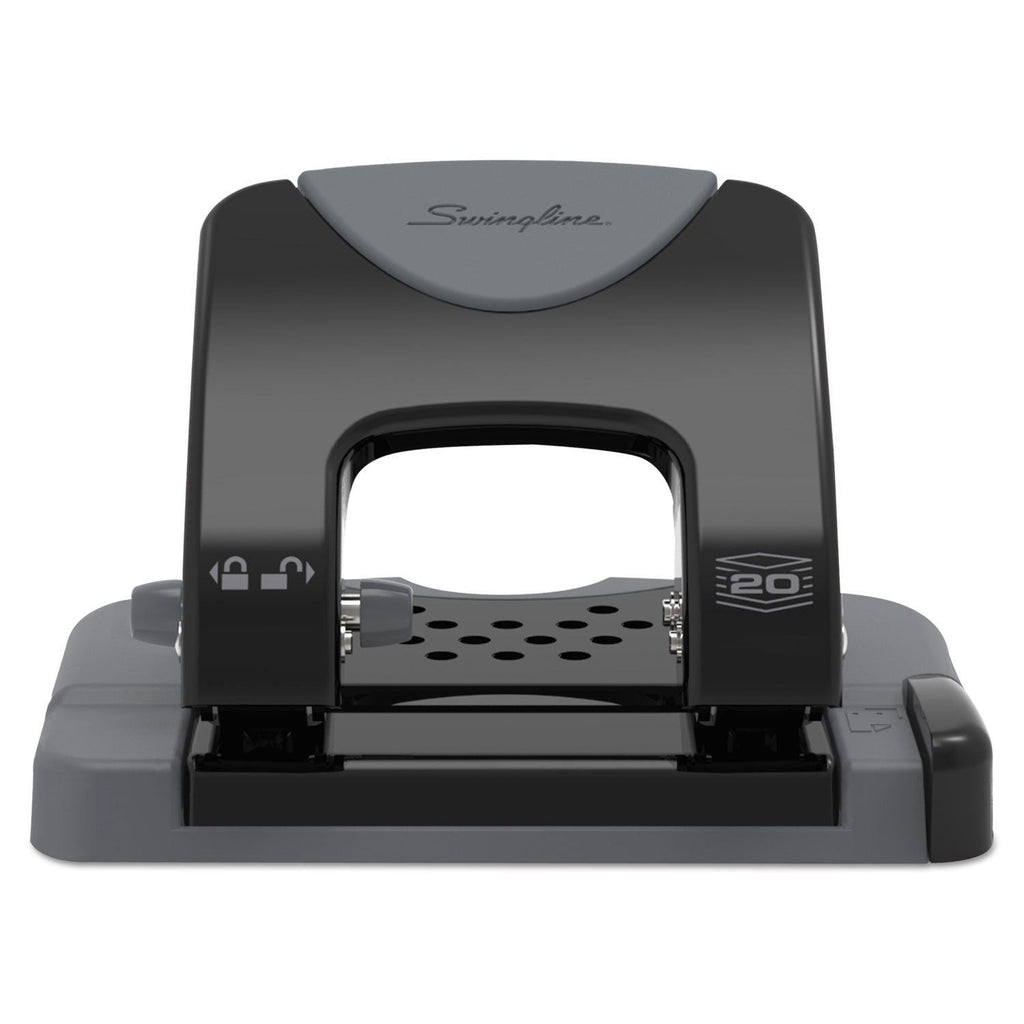Swingline 20-Sheet Smarttouch Two-Hole Punch, 9/32" Holes, Metal, Black/Gray - SJB-DIAMOND ELITES