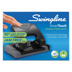 Swingline 20-Sheet Smarttouch Two-Hole Punch, 9/32" Holes, Metal, Black/Gray - SJB-DIAMOND ELITES