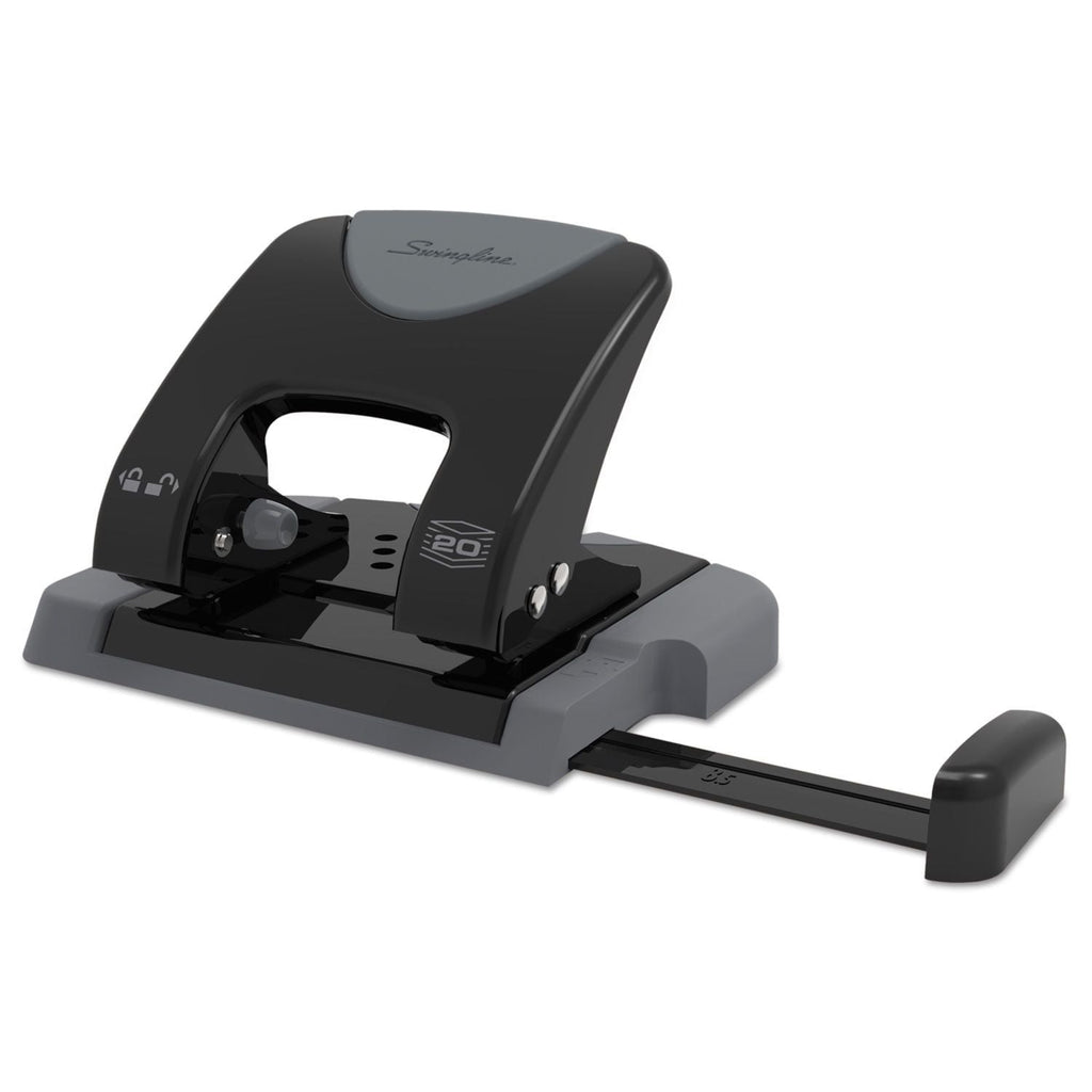 Swingline 20-Sheet Smarttouch Two-Hole Punch, 9/32" Holes, Metal, Black/Gray - SJB-DIAMOND ELITES