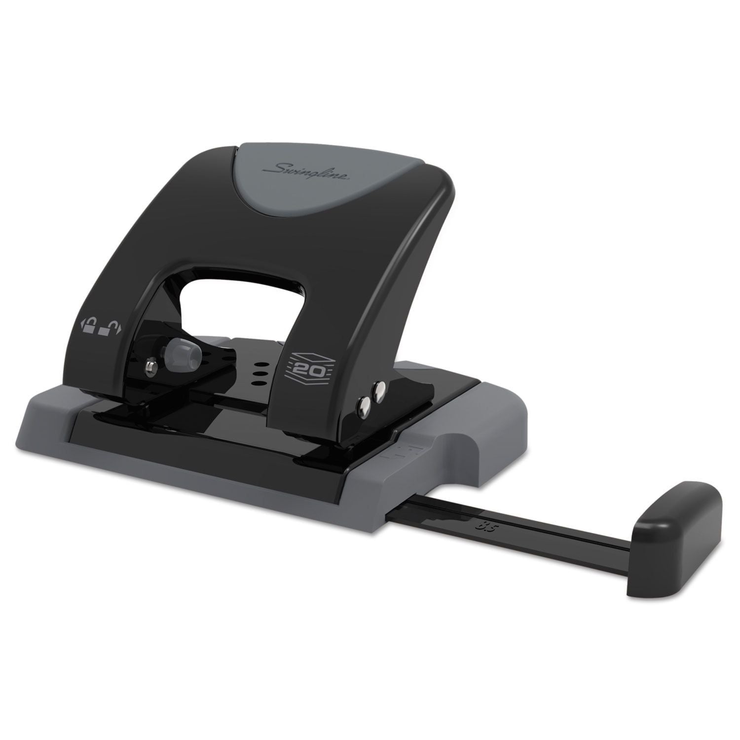Swingline 20-Sheet Smarttouch Two-Hole Punch, 9/32" Holes, Metal, Black/Gray - SJB-DIAMOND ELITES