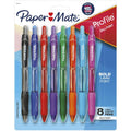 Paper Mate Profile Retractable Ballpoint Pens, Bold (1.4mm), Assorted Colors, 8 Count - SJB-DIAMOND ELITES