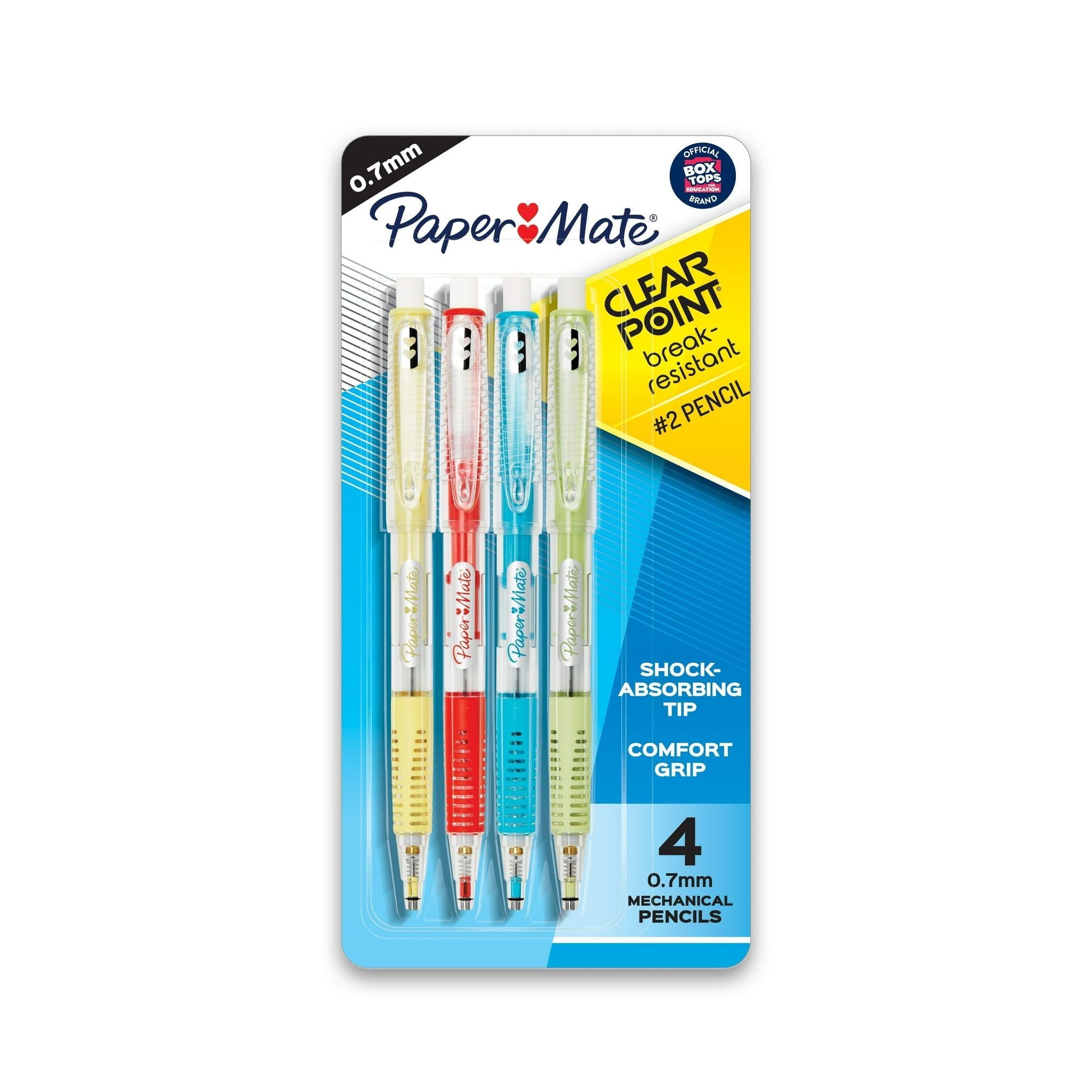 Paper Mate Clearpoint Mechanical Pencils, HB #2 (0.7 mm), Assorted Barrels, 4 Count - SJB-DIAMOND ELITES