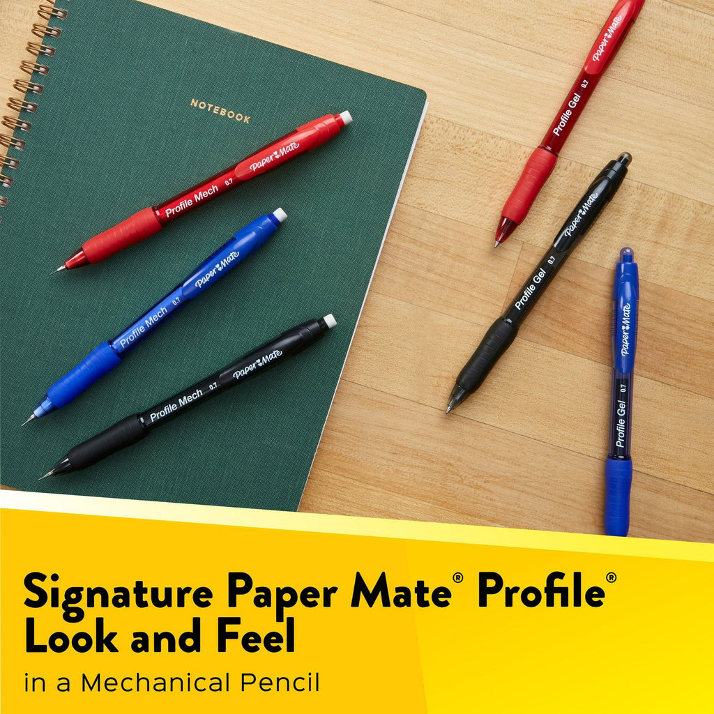 Paper Mate Profile Mech Mechanical Pencil Set, 0.7mm #2 Pencil Lead, 4 Count Set - SJB-DIAMOND ELITES