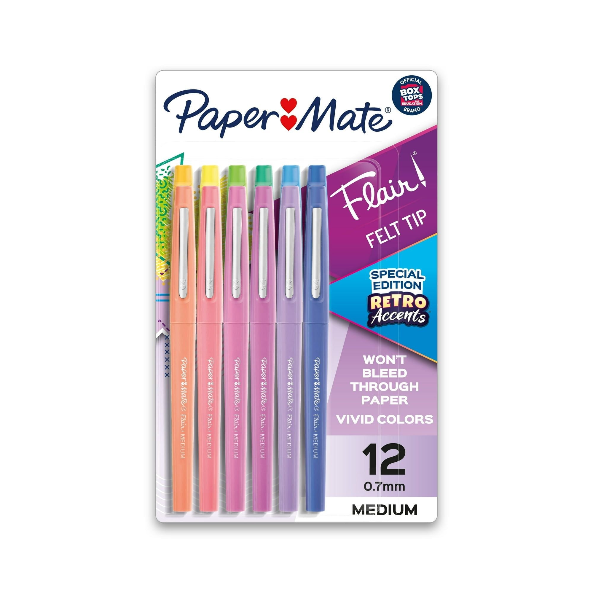 Paper Mate Flair Felt Tip Pens, Medium Tip, Specialty Colors, 12 Count - SJB-DIAMOND ELITES
