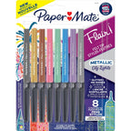 Paper Mate Flair Felt Tip Pens, Medium Point, 0.7mm, Metallic City Lights, 8 Count - SJB-DIAMOND ELITES