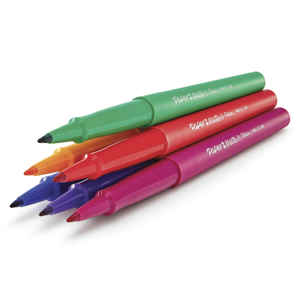 Paper Mate Flair Felt Tip Pens, Medium Point 0.7mm, Pastel Colors, 6 Count - SJB-DIAMOND ELITES