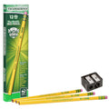Ticonderoga Pencils #2 Soft Yellow Woodcase Graphite Pencil for School Supplies and Craft Supplies 12 Count (13882) Free Sharpener 1 Pack - SJB-DIAMOND ELITES