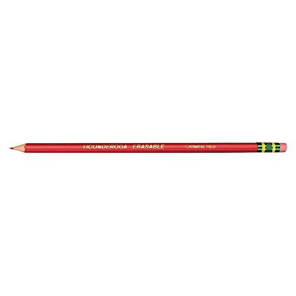 TICONDEROGA Erasable Checking Pencils, Pre-Sharpened with Eraser, Red, Pack of 4 (13941) - SJB-DIAMOND ELITES