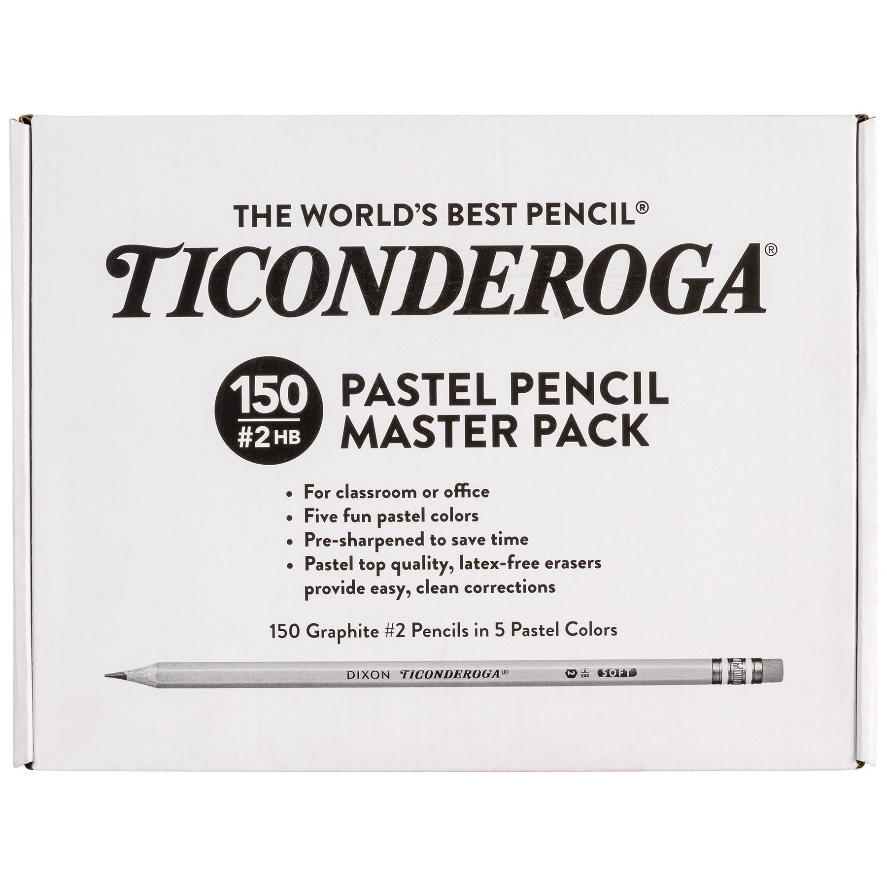 Ticonderoga #2 Pastel Pencils, 5 Assorted Colors, 150 Count - SJB-DIAMOND ELITES