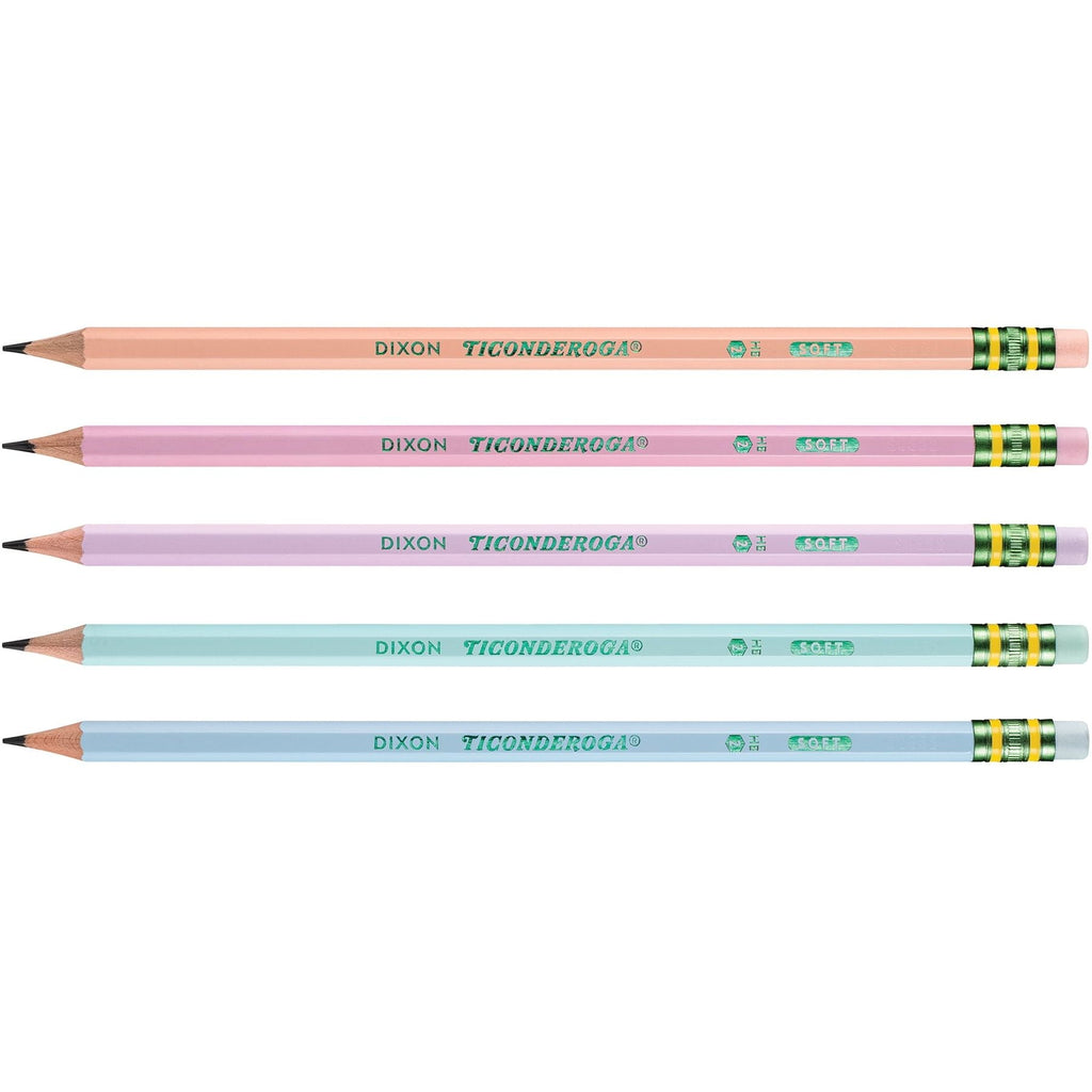 Ticonderoga #2 Pastel Pencils, 5 Assorted Colors, 150 Count - SJB-DIAMOND ELITES