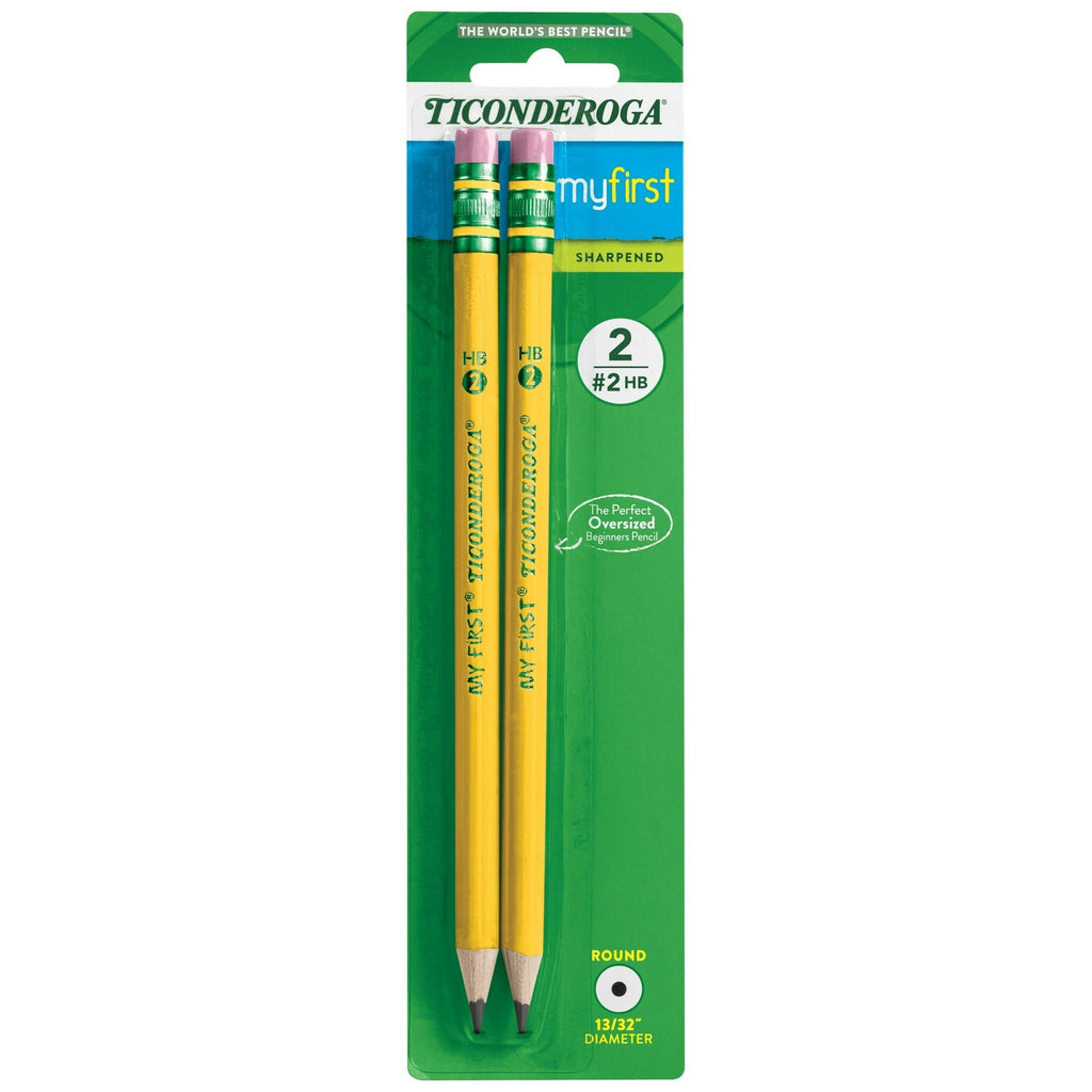 Ticonderoga My First Beginner Pencils, Sharpened #2 Lead, Yellow, 2 Count - SJB-DIAMOND ELITES
