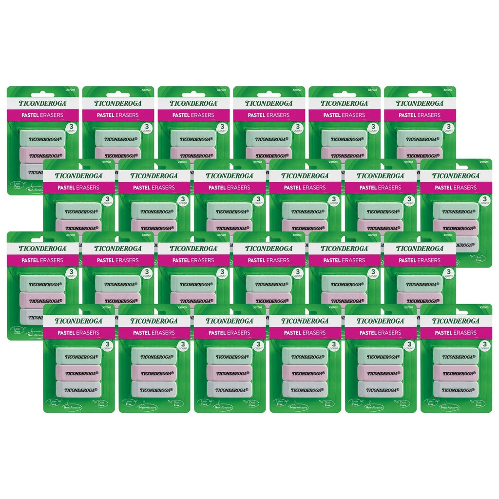 Ticonderoga Pastel Wedge Eraser, 3 Per Pack, 24 Packs - SJB-DIAMOND ELITES