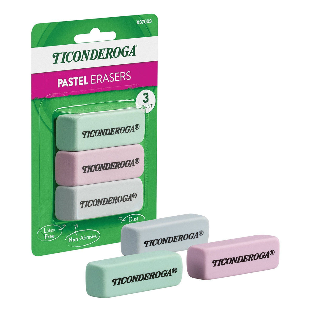 Ticonderoga Pastel Wedge Eraser, 3 Per Pack, 24 Packs - SJB-DIAMOND ELITES