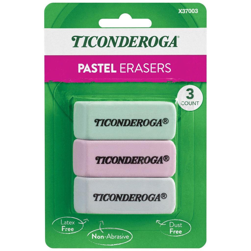 Ticonderoga Pastel Wedge Eraser, 3 Per Pack, 24 Packs - SJB-DIAMOND ELITES
