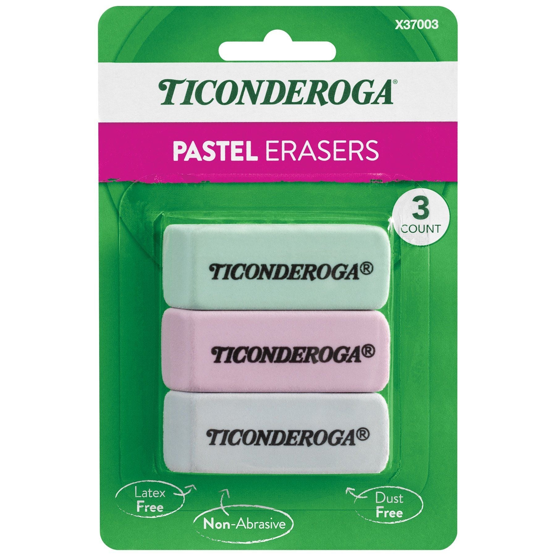 Ticonderoga Pastel Wedge Eraser, 3 Per Pack, 24 Packs - SJB-DIAMOND ELITES