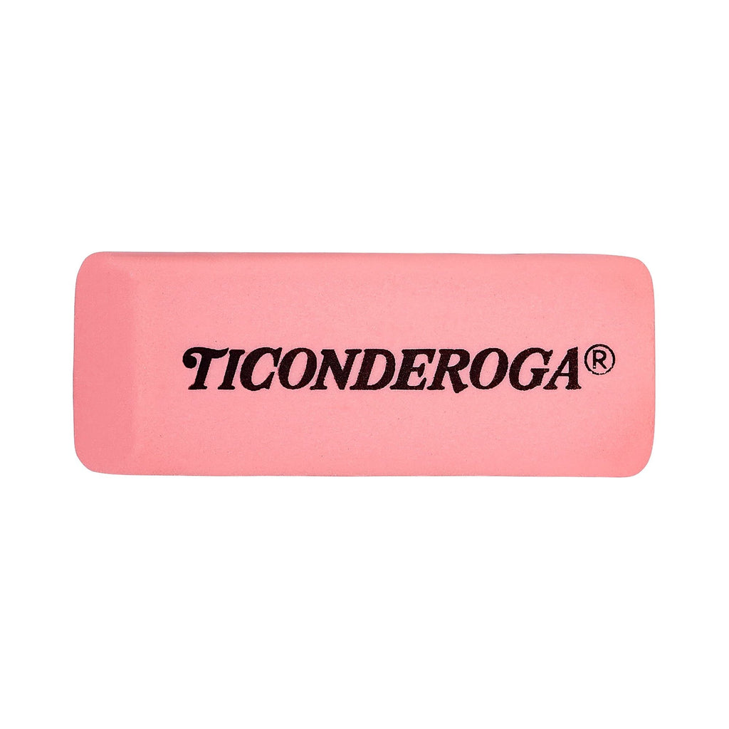 TICONDEROGA Pink Carnation Erasers, Wedge, Medium, Pink, 2-5/16 x 13/16 x 7/17 Inches, 3-Pack 38943 - SJB-DIAMOND ELITES