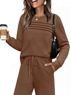 Plus Comfort Duo: Versatile Top & Pants Ensemble THRIXINE