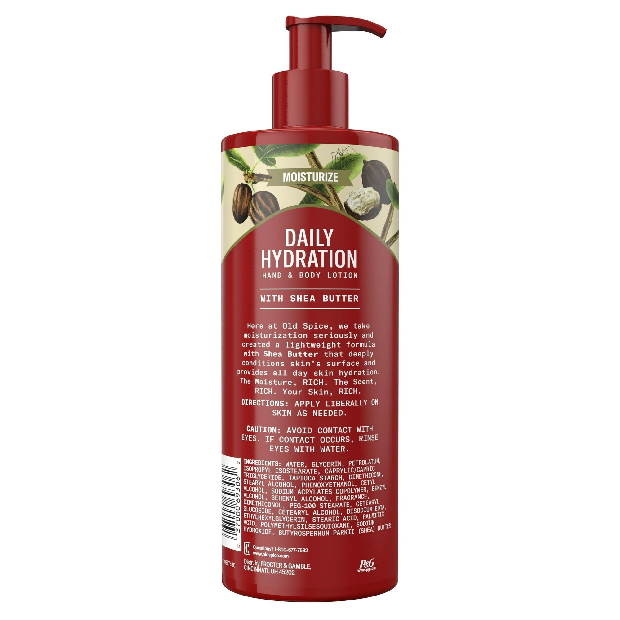 Old Spice Daily Hydration Hand & Body Lotion for Men with Shea Butter, 16.0 fl oz