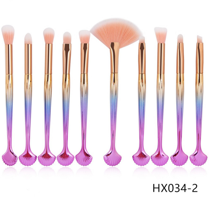 The Shell Makeup Brush Set - Purple bristles Pi-Mart