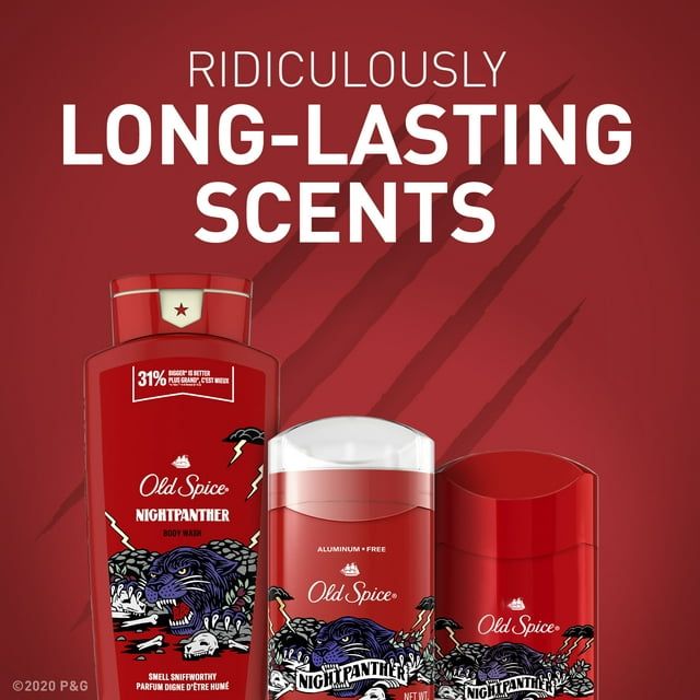 Old Spice Body Wash for Men, NightPanther, Long Lasting Lather, for All Skin Types, 33.4 fl oz