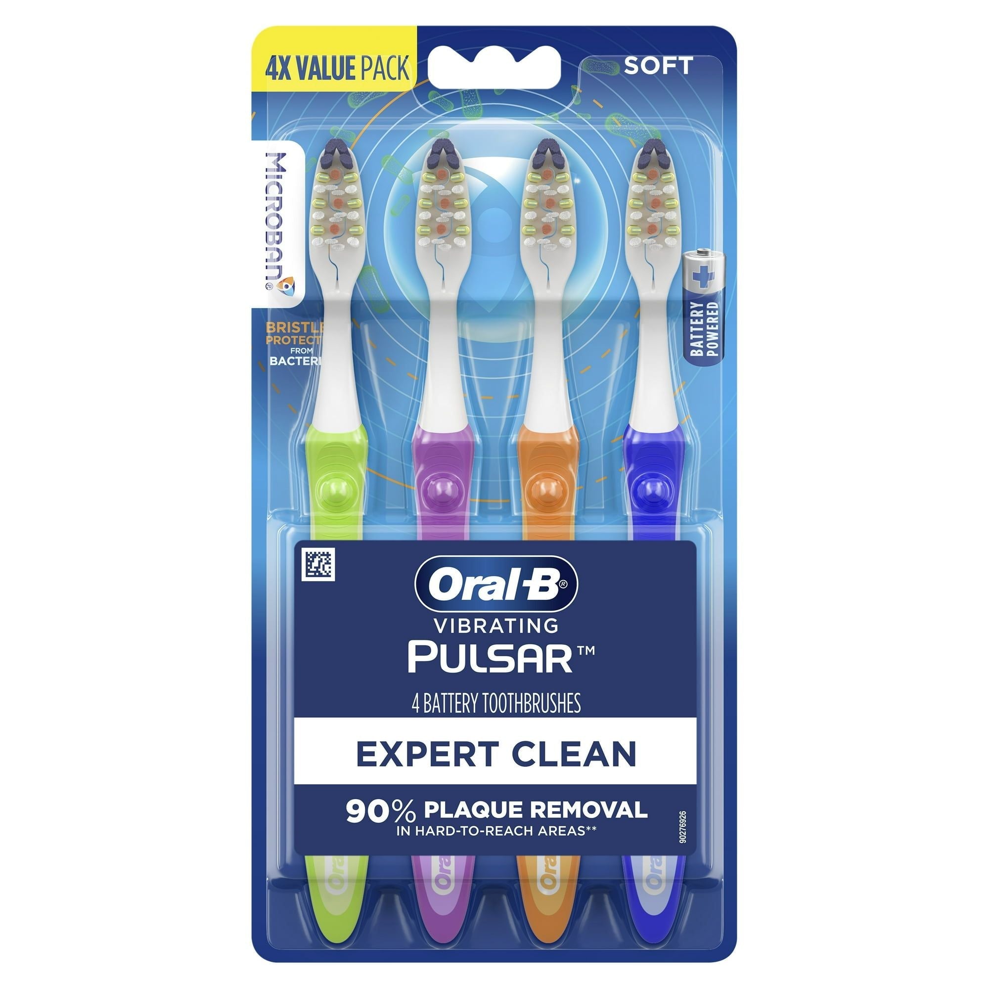 Oral-B Pulsar Expert Clean Compact Head Battery Toothbrush, Soft, 4 Count, for Adults and Children 3+ EasyOptionXY LLC