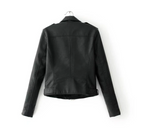 Chic Streetwear Motorcycle Jacket - Women's Slim Fit PU Leather Biker Jacket - Versatile Black & Yellow Hipster Coat