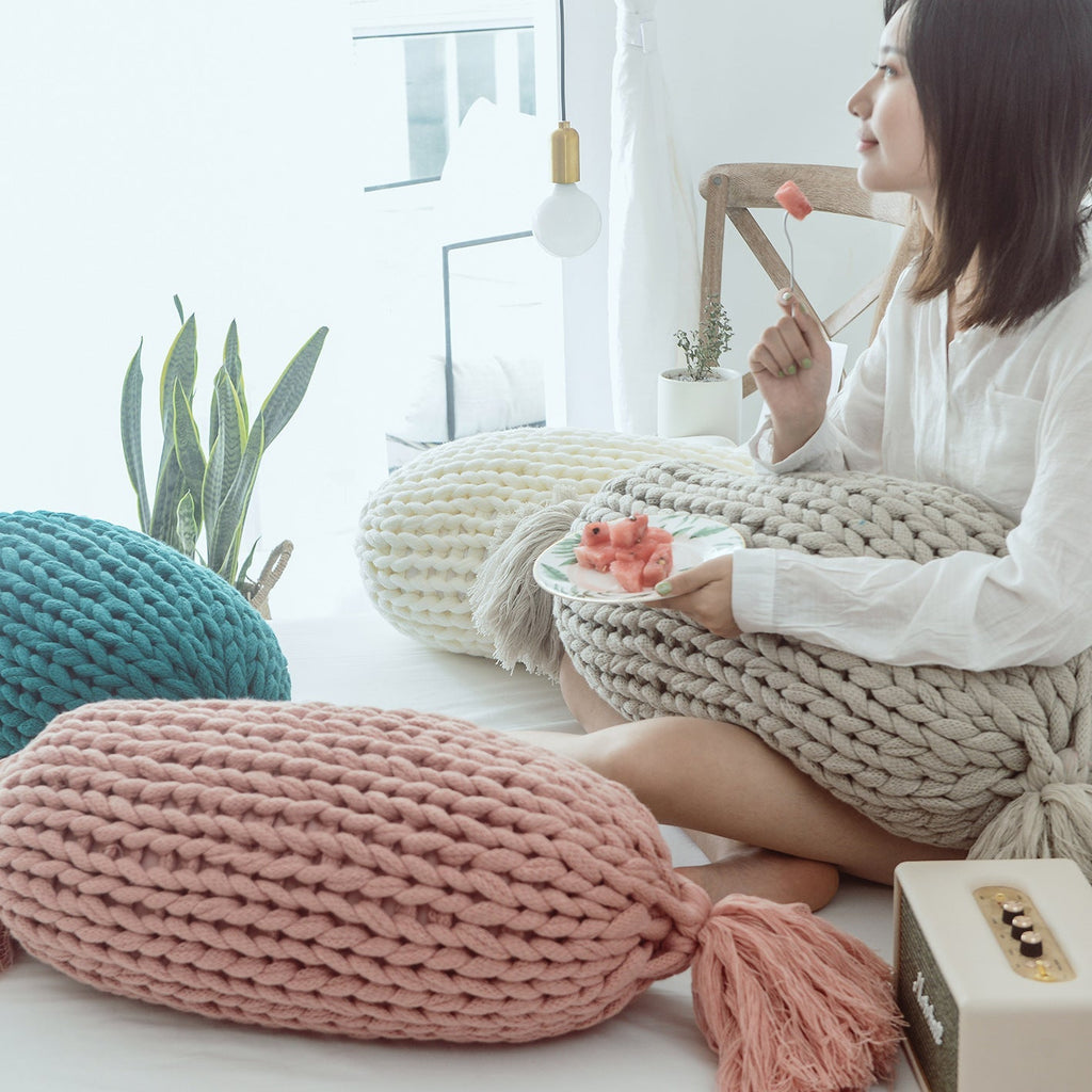 Handmade Wool Sofa Cushion Cushion Solid Color Cushion Pi-Mart
