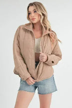 Aemi + Co Quilted Zip Up Puffer Jacket