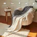 1pc Luxurious Black Bubble Textured Throw Blanket - Throws for Couch Cover Home Decor - Soft, Lightweight, Knitted, Tassel Trimmed, Perfect for Sofa, Bed, Office, Camping and Outdoor Use