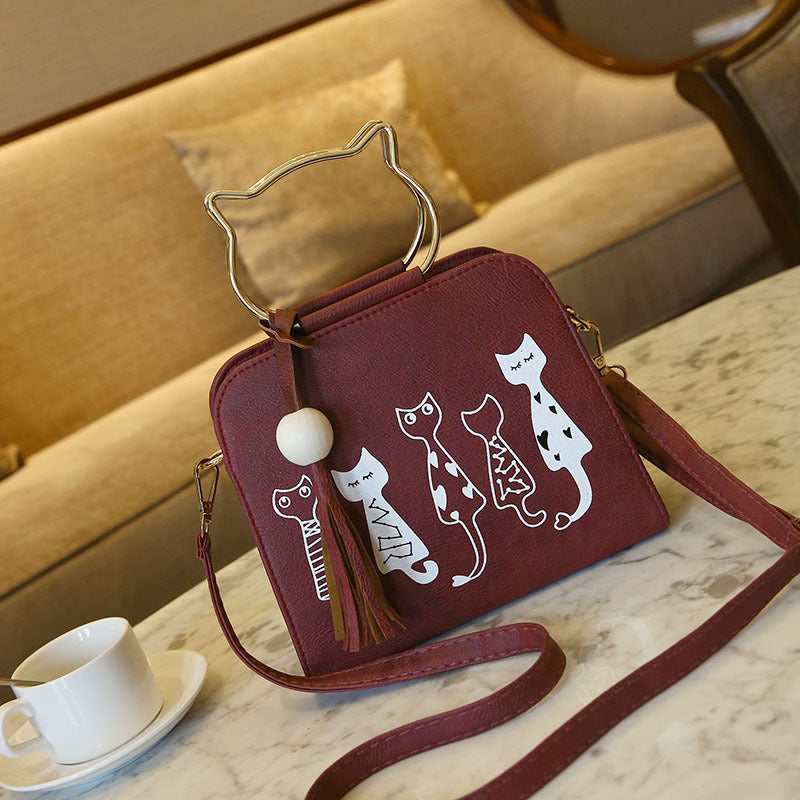 Summer new ladies cat handbag shoulder diagonal handbag Pi-Mart
