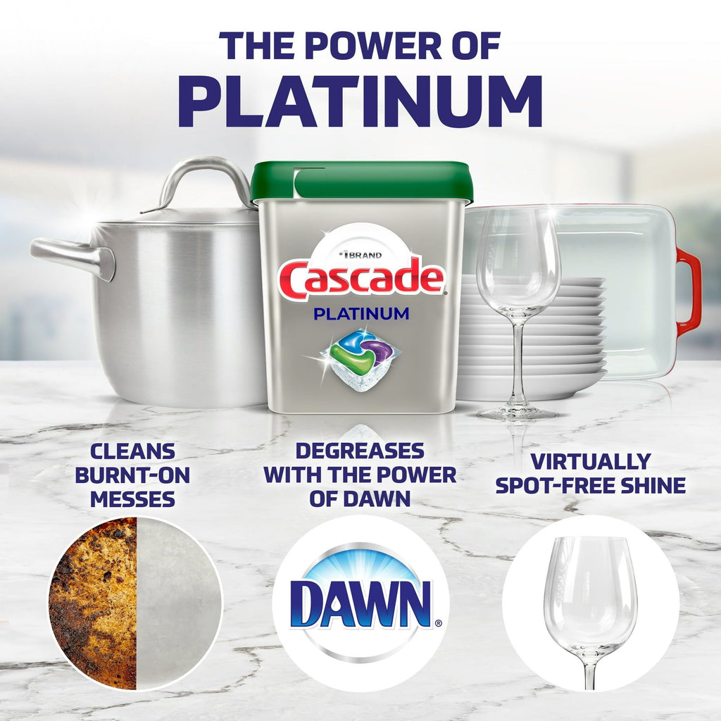 Cascade Platinum Action Pacs, Dishwasher Detergent, Fresh, 45 Ct