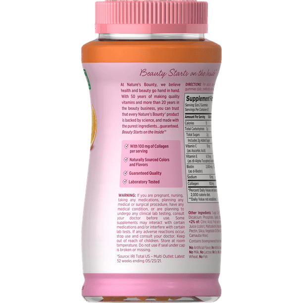 Nature's Bounty Hair Skin and Nails With Collagen and Biotin; Gummies; 90 Count EasyOptionXY LLC