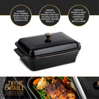 Thyme & Table 13" Stoneware Covered Baking Dish, Onyx EasyOptionXY LLC