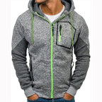 Men's Long Sleeve Hoodie Hoodie Zip Pocket Paneling Jacket Pi-Mart