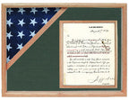Cherry Shadow box to hold a 3’X5’ flag with 8.5'x11' certificate. The Military Gift Store