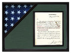 Cherry Shadow box to hold a 3’X5’ flag with 8.5'x11' certificate. The Military Gift Store